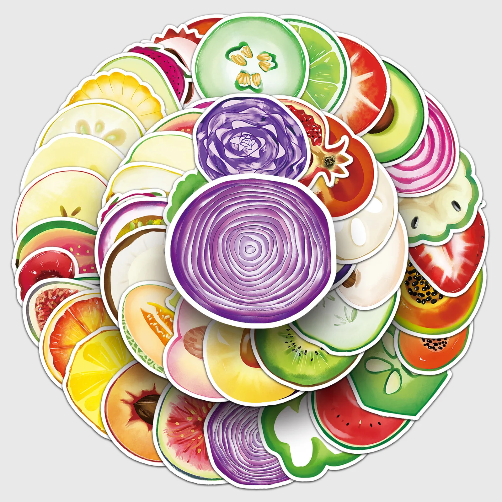 

50 original fruit and vegetable section graffiti stickers cartoon small fresh hand drawn decorative water cup phone case stickers
