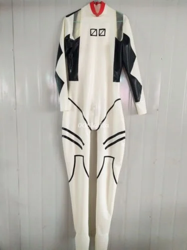 

Latex Rubber Bodysuit Handsame Racing Suit Sport Tights Catsuit Size XXS-XXL