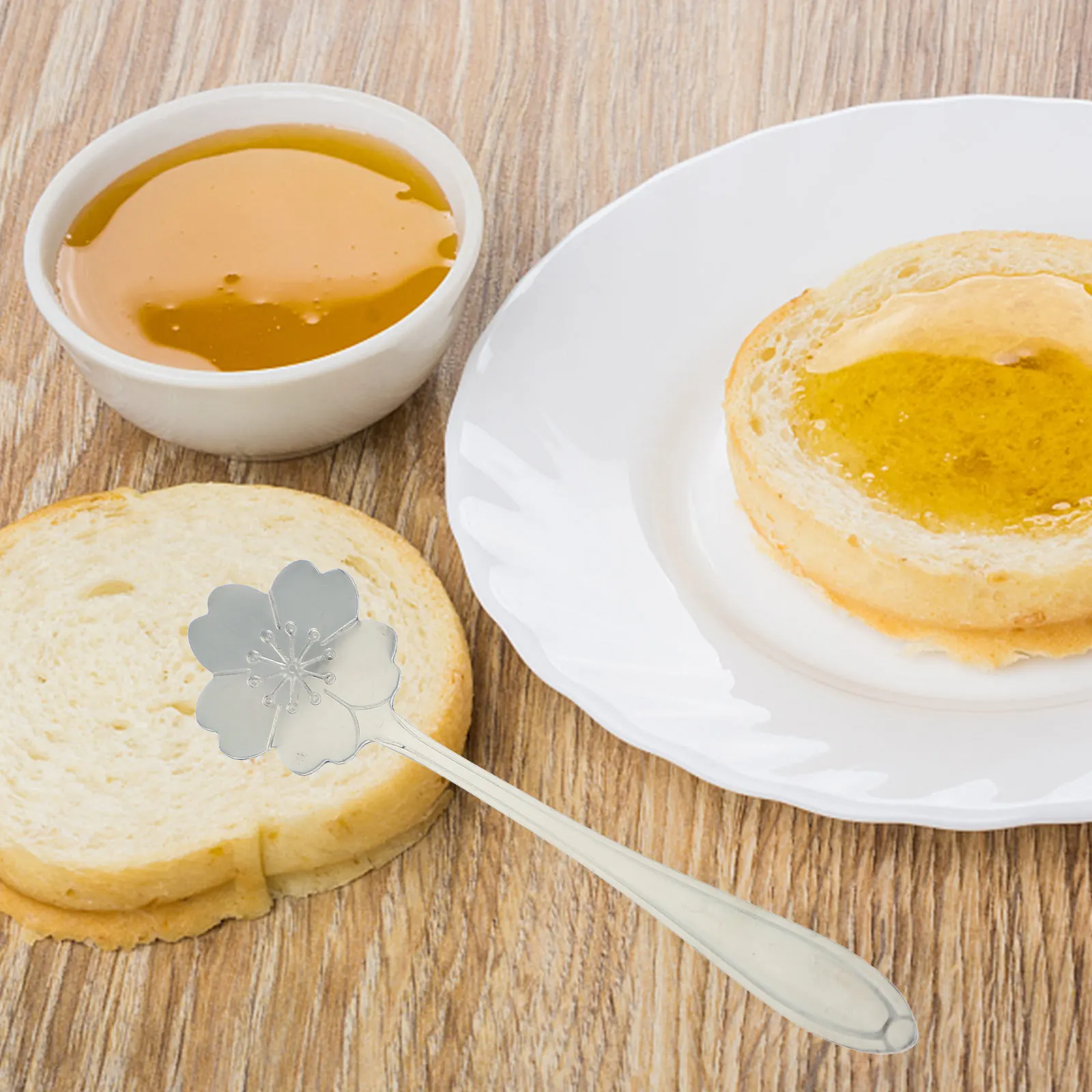 

8Pcs Rose Flower Spoon Premium Stainless Steel Decorative Coffee Honey Spoon Smooth Round Head Comfortable Grip for Drink Mixing