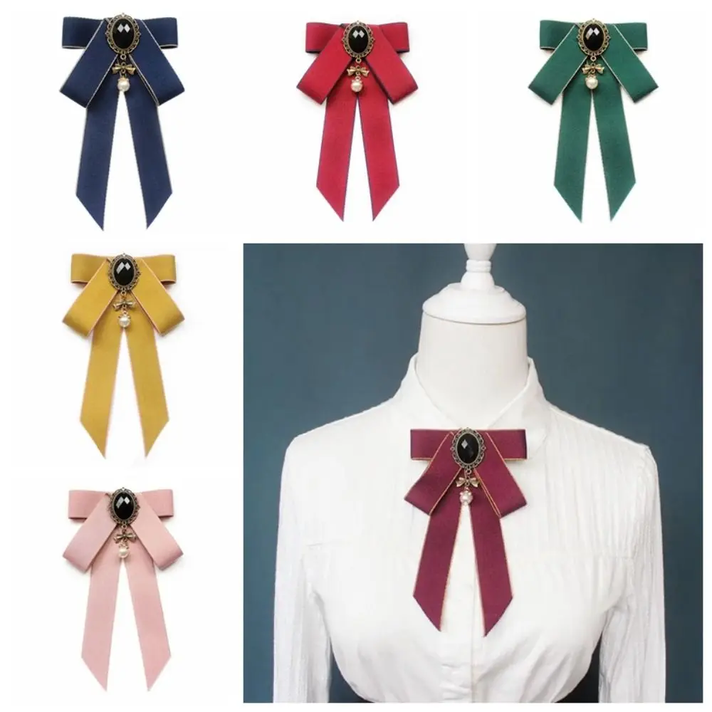 Luxulry Alloy Bow Tie Jewelry Accessories Neck Decoration Bowknot Brooches Rhinestone Crystal Rhinestone Bowtie