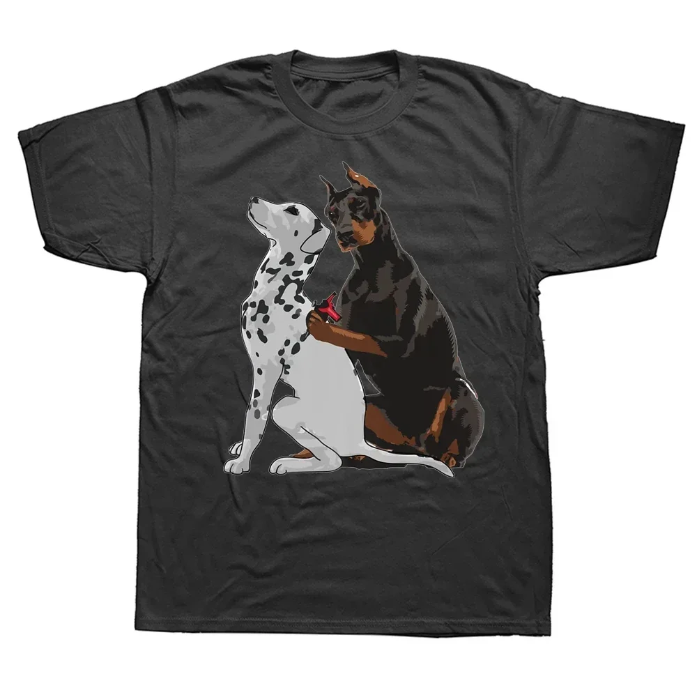 Streetwear Short Sleeve Birthday Gifts Summer Style T-shirt Mens Clothing Funny Cute Doberman Tattooing Dalmatian Dog T Shirts