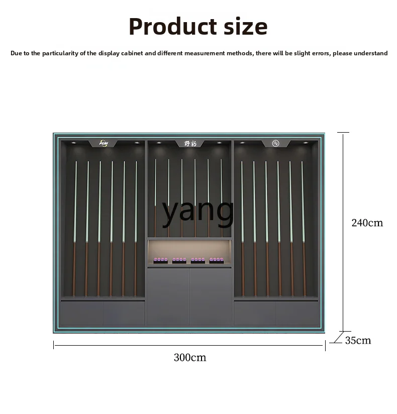 LMM Billiard Cue Display Cabinet Lacquered Billiard Hall Member Exclusive Cue Storage Cabinet Customization