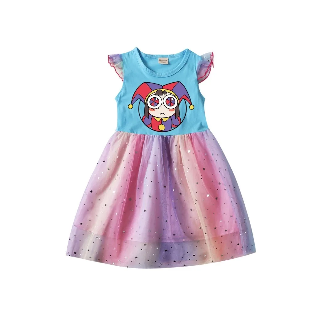 Amazing Digital Circus Dress Baby Girls Casual Dresses Toddler Girl Cartoon Pamni Jax Clothes Children Princess Party Vestidos