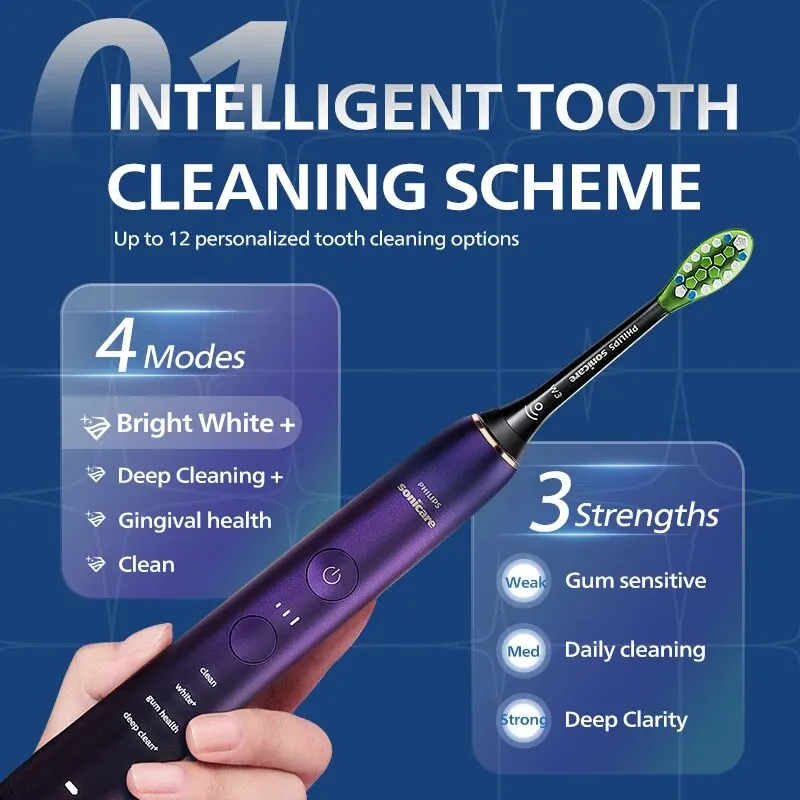 Philips HX9911 Electric Toothbrush Diamond Sonic Adult Couples Recommend Intelligent Cleaning