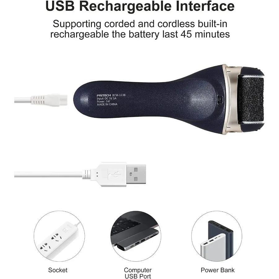 Portable Electronic Foot File Pedicure Tools for Home Use: Professional Electric Callus Remover Kit Designed to Treat Dead Hard