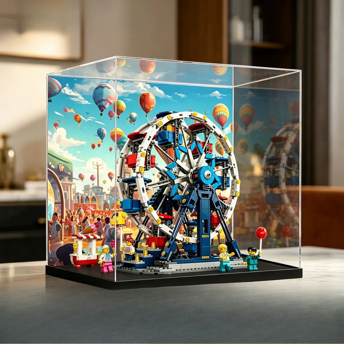 Suitable for Lego 31389 Ferris Wheel high-end acrylic dust-proof high-definition transparent display box(Excluding the model)