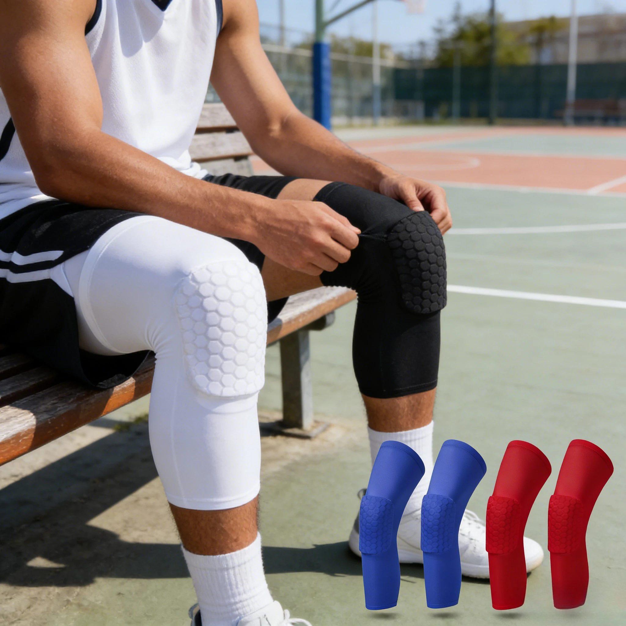 

Наколенники для баскетбола, футбола, бега и фитнеса, сотовые противоударные наколенники, защитные рукава для ног