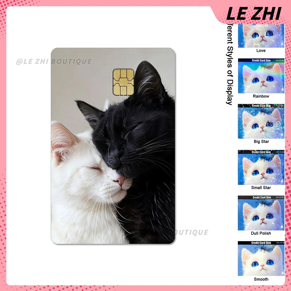 Kawaii Animal Black Cat Pvc Bank Card Bus Metro Skin Sticker Cute Debit Card Waterproof Small Chip Protective Film Sticker Gift
