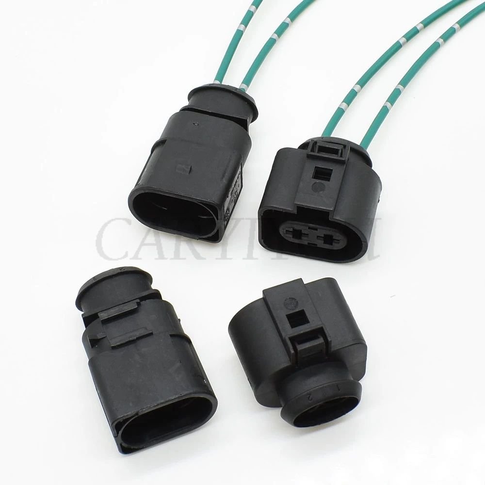 1 Set 2 Hole Car Fan Sealed Connector Automobile Male Female Docking Wire Socket 1J0973852 1J0973752