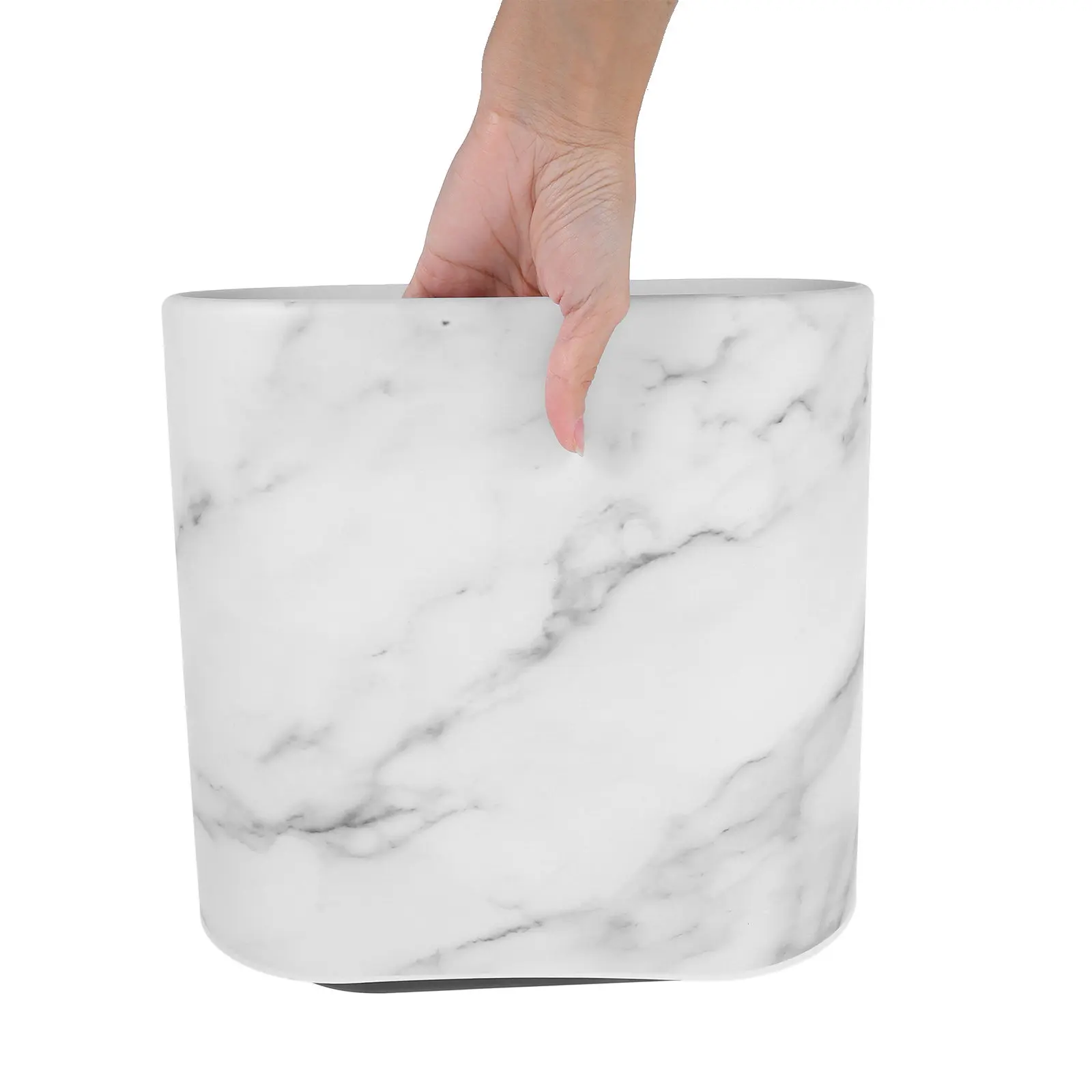 

Компактное узкое мусорное ведро в мраморном стиле для ванной, дома, офиса, отеля, контейнер для отходов для помещений
