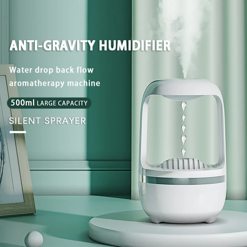 

Anti Gravity Humidifier Water Drop Backflow Aromatherapy Machine Large Capacity Office Bedroom Quiet Heavy Fog Household Sprayer