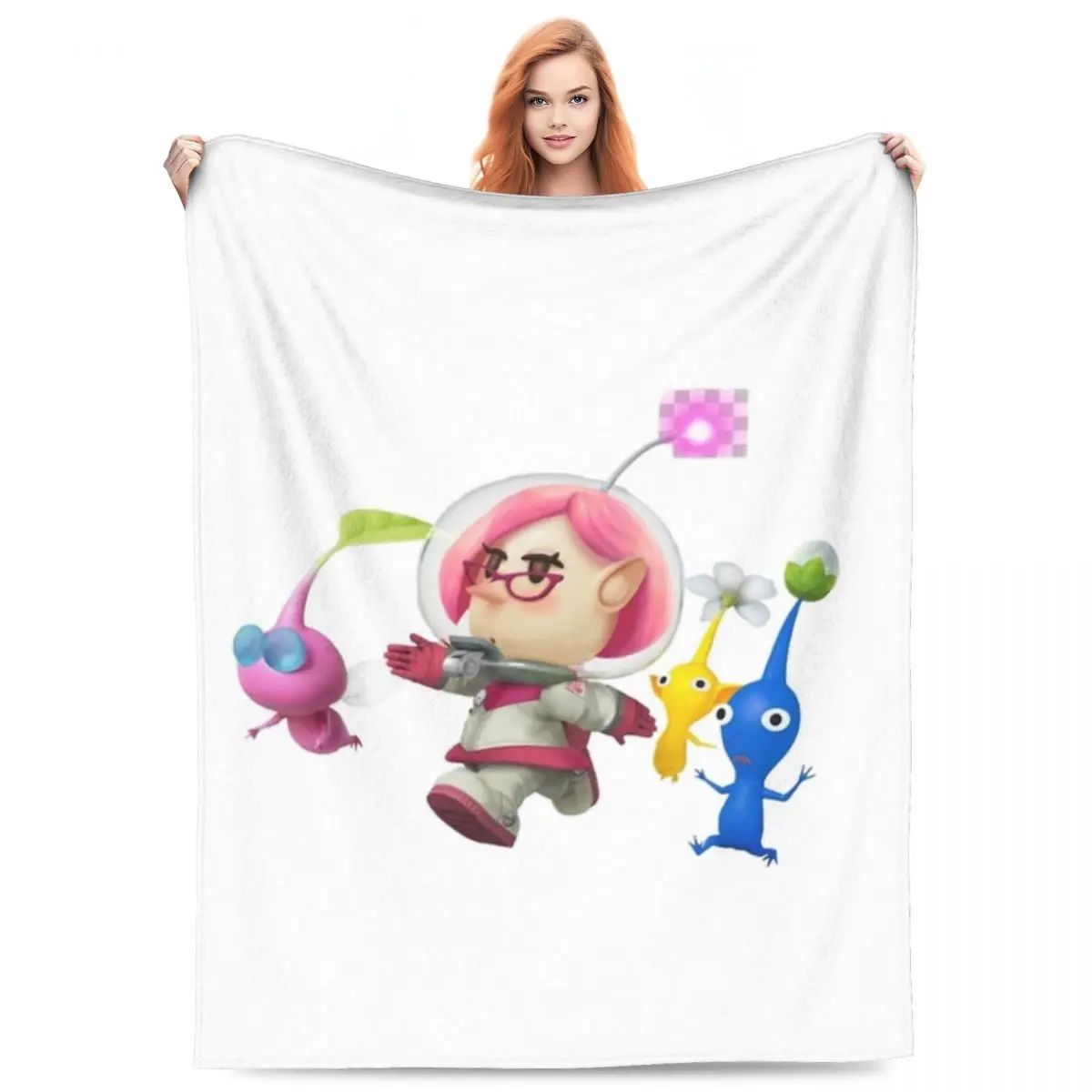 Pikmin Characters Blankets Fleece Sofa Throw Blanket Portable for Couch Bedding Outdoor Throws Bedspread Quilt