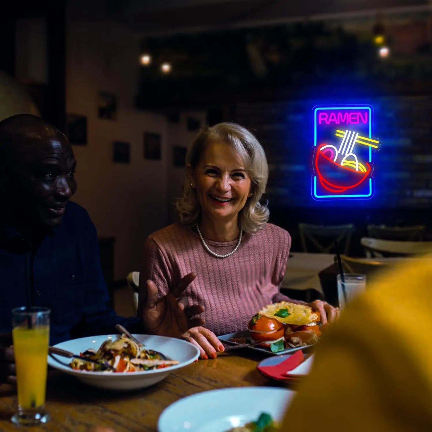 رامين النيون تسجيل عكس الضوء مصباح ليد يصل تسجيل جدار ديكور لمطعم قاعة الطعام المطبخ المنزل بار رجل الكهف للحزب نادي عيد الميلاد