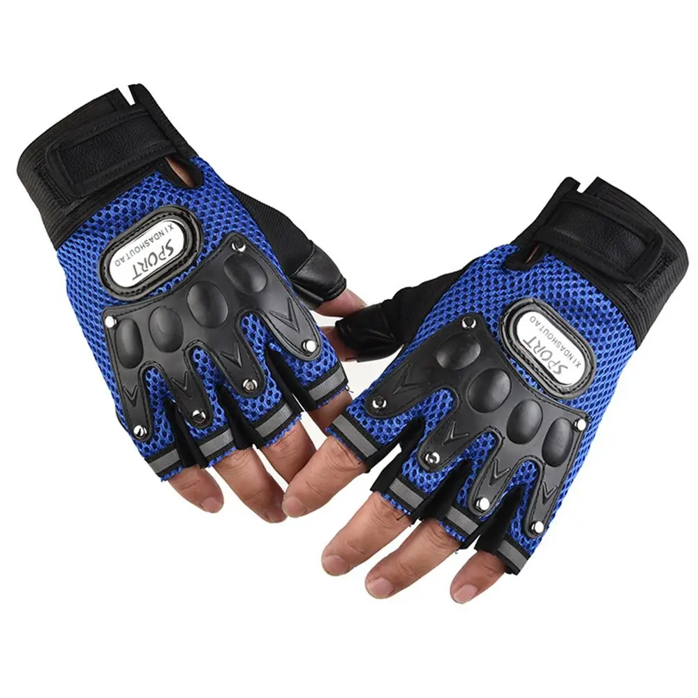 1Pair Fingerless Gloves Half Finger Men Gloves Anti-Slip Outdoor Sports Bicycle Gloves Riding Gloves