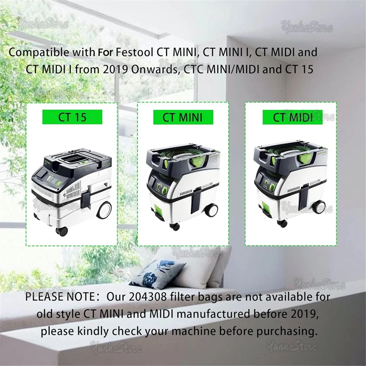 B53CC 6 шт. 204308 CT Mini/Midi-2/5 фильтр-пылесборник для FeStool 204308 CT 15 аксессуар для пылесоса