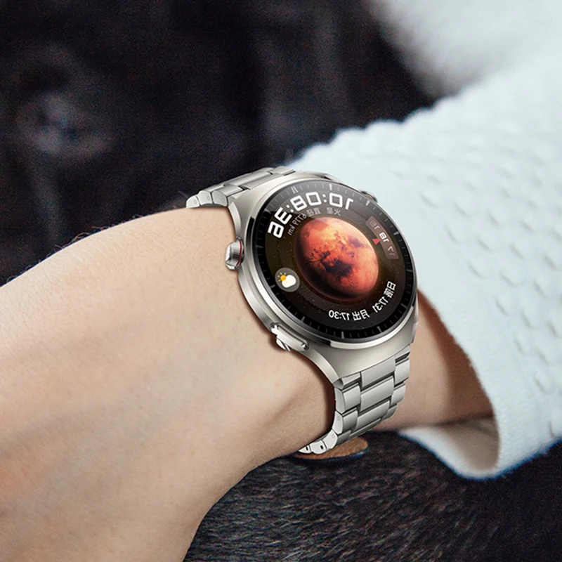 Correa de titanio de 22mm para HUAWEI WATCH 4, correa de reloj para Huawei Watch 4Pro Band, pulsera de Metal gris/Negro/plateado con caja