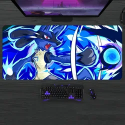 Alfombrilla de ratón Pokemon Lucario Gamer Pc Gaming Accessories Rubber Mat XXL Deskmat Mats Keyboard Cabinet Mause Laptops