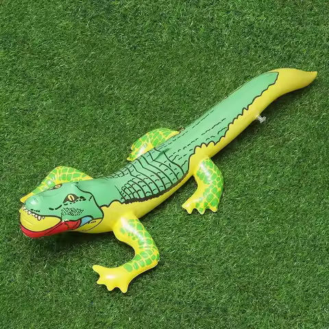 2pcs PVC Inflatable Crocodile Game Alligator Balloon Crocodile Inflatable Floating Water Funny Double Beats