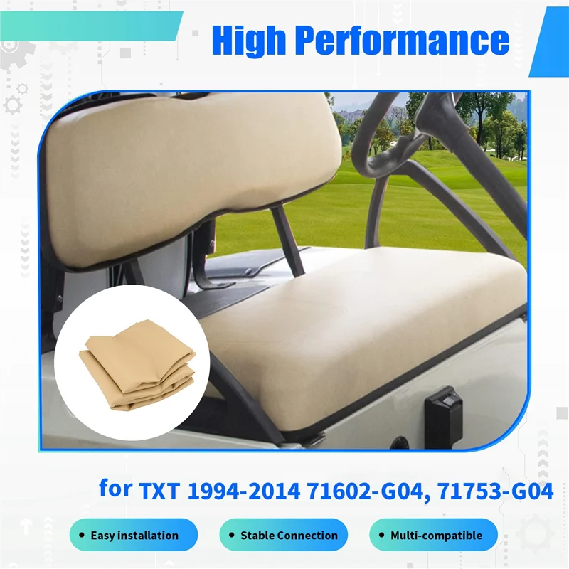 

AEA7-1Set Golf Cart Tan Front Seat Bottom Cover & Backrest For EZGO TXT 1994-2014 71602-G04, 71753-G04