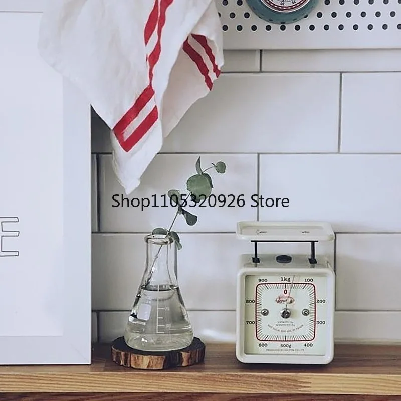 Square Head Scale Mechanical Spring Scale Retro Small Table Scale Kitchen Baking Cooking Measuring Tool