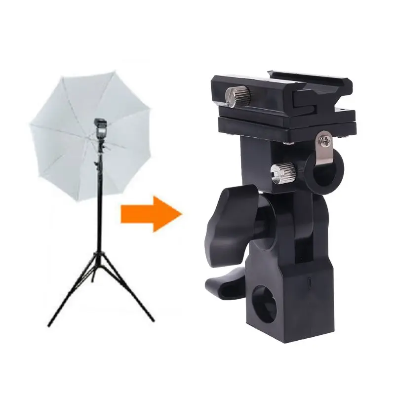 

Hot Shoe Swivel Mount Photo Umbrella Holder Bracket B Flash Adapter Light Stand