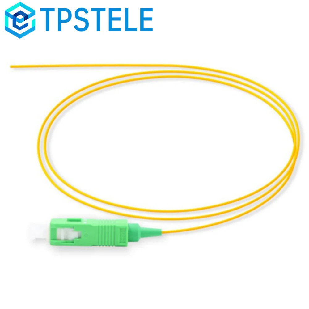 50PCS/Bag SC Connector Fiber Optic Pigtails For FTTH, SM OS2 0.9mm Tight Buffer 1 Meter, Yellow LSZH Jacket