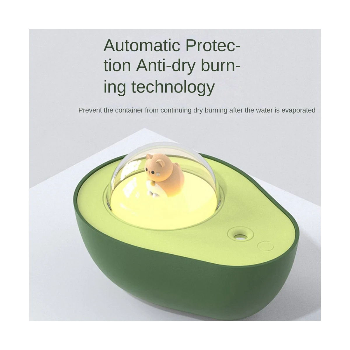 210ml 아보카도 공기 정화 가습기 충전식 아로마 테라피 에센셜 오일 디퓨저, 분위기 조명, 선물용