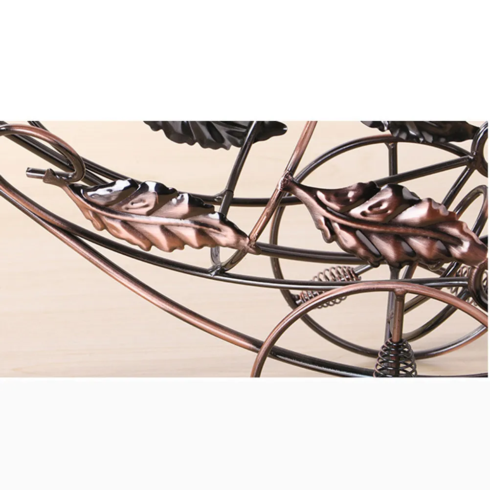 Maple Leaf Wine Rack for Whiskey Beer Bottles – European Retro Iron Countertop Storage Rack with Mirror Finish