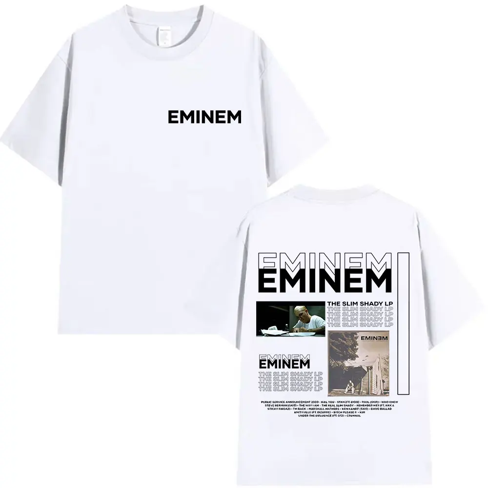مغني الراب ايمينيم سليم شادي Lp جولة 2025 الجرافيك تي شيرت الرجال الهيب هوب القوطية تي شيرتات قصيرة الاكمام 100% القطن تيز الشارع الشهير #2