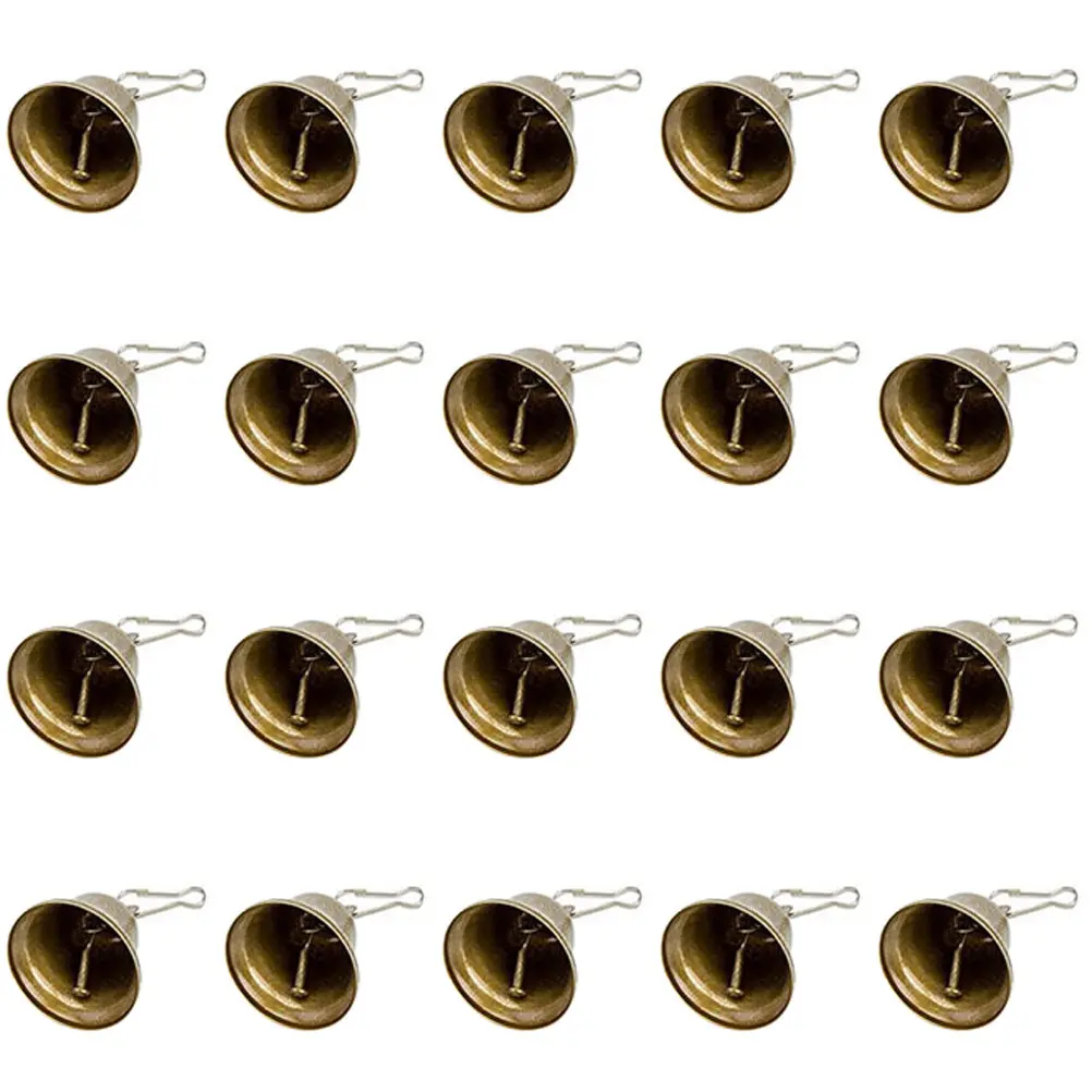20Pcs Retro Bells Metal Small Bells Vintage Style Decorative Xmas Tree Ornaments DIY Craft Charms Wind Chime Accessories