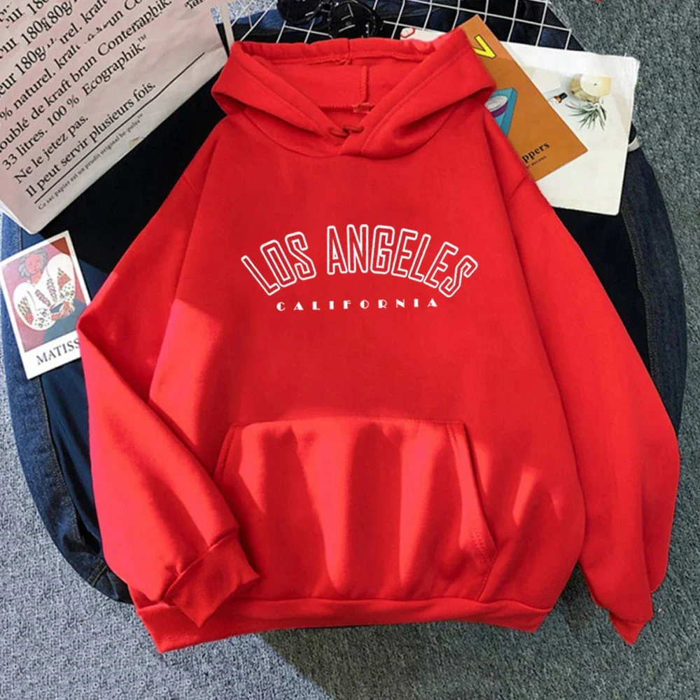 Los Angeles Hoodies Letter Print Sweatshirts Men Women Los Angeles Casual Long Sleeve Hiphop Streetwear Harajuku Fleece Pullover