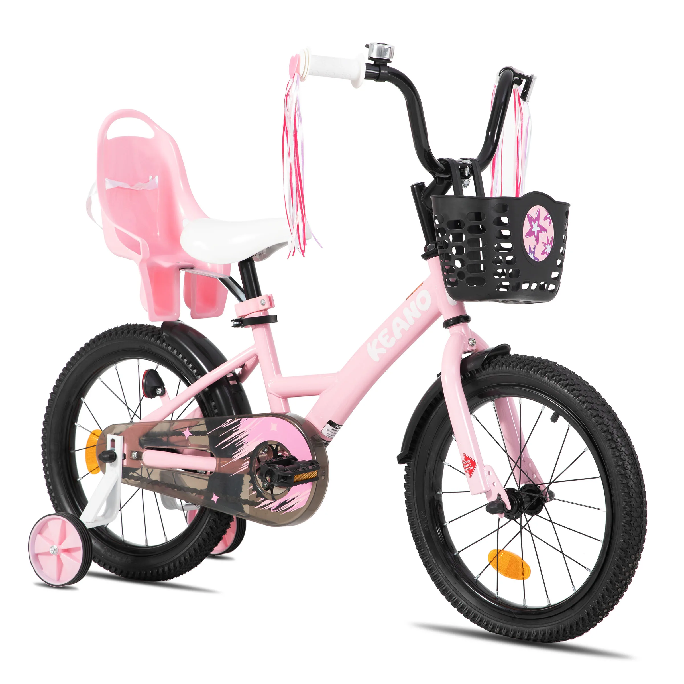 KEANO 14 16 20 pouces vélo pour enfants pour filles âgés de 3 à 10 ans, vélos pour filles avec roues d'entraînement, banderoles, panier et siège de poupée
