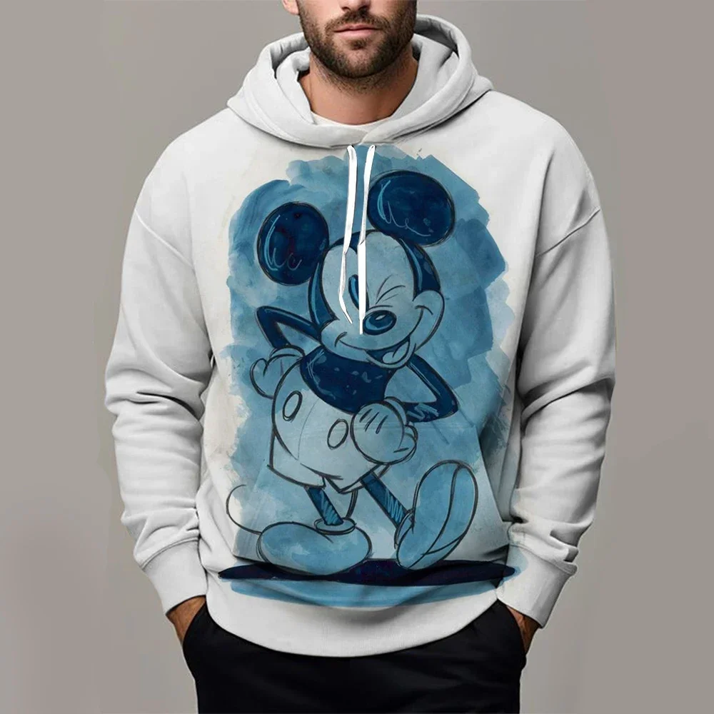 بلوزات الخريف والشتاء بأكمام طويلة على طراز الهيب هوب ملابس رياضية للرجال والنساء بأنماط كرتونية ديزني