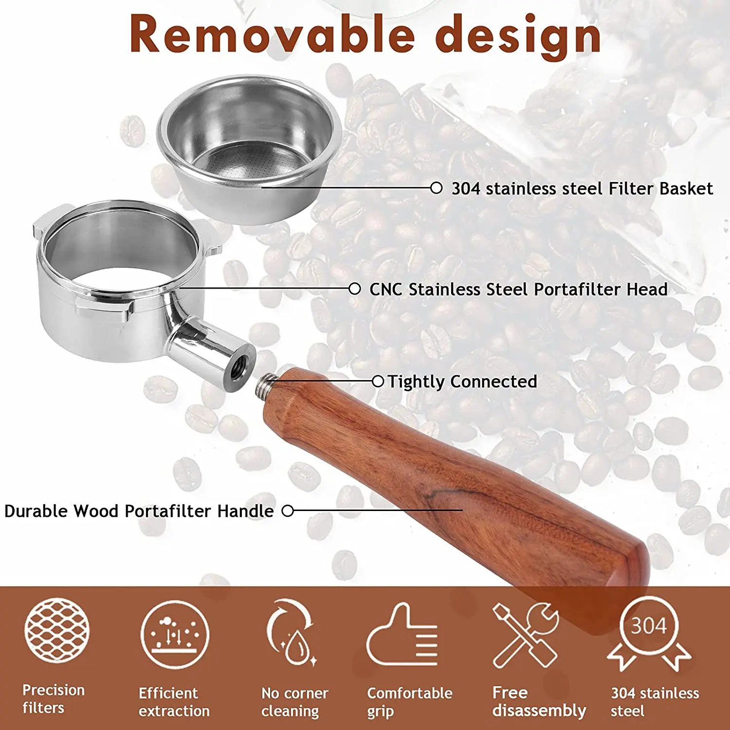 Бездонный портафильтр 54 мм для серии Breville Barista и эспрессо-машин, портафильтр с корзиной для фильтра