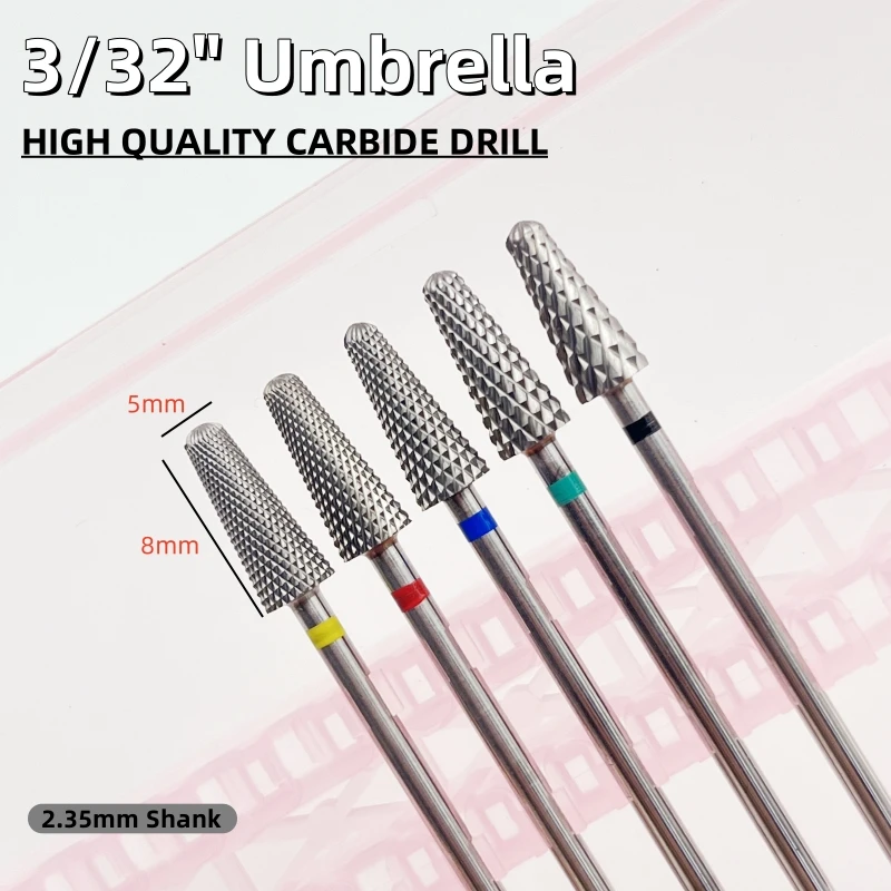 1Pcs Umbrella Tungsten Nail Drill Bits Premium Carbide Milling Cutter for Efficient Nail Files Manicure Cutter and Nail Art Tool
