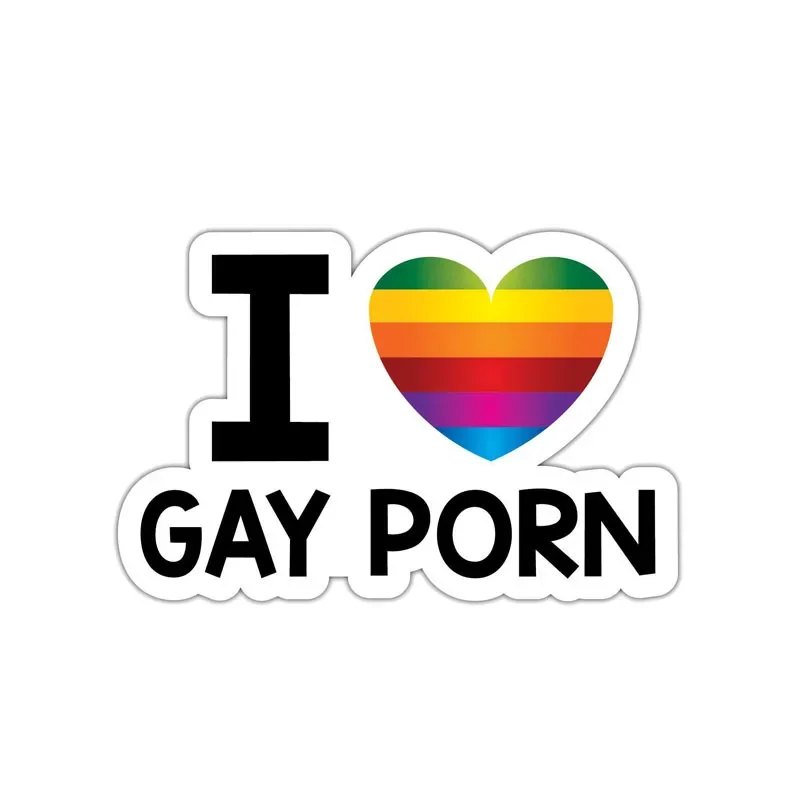 

Personality Rainbow I Love Gay Porn Sexy Decal Car Sticker Personalized Stickers Waterproof and Sunscreen PVC 13*8cm