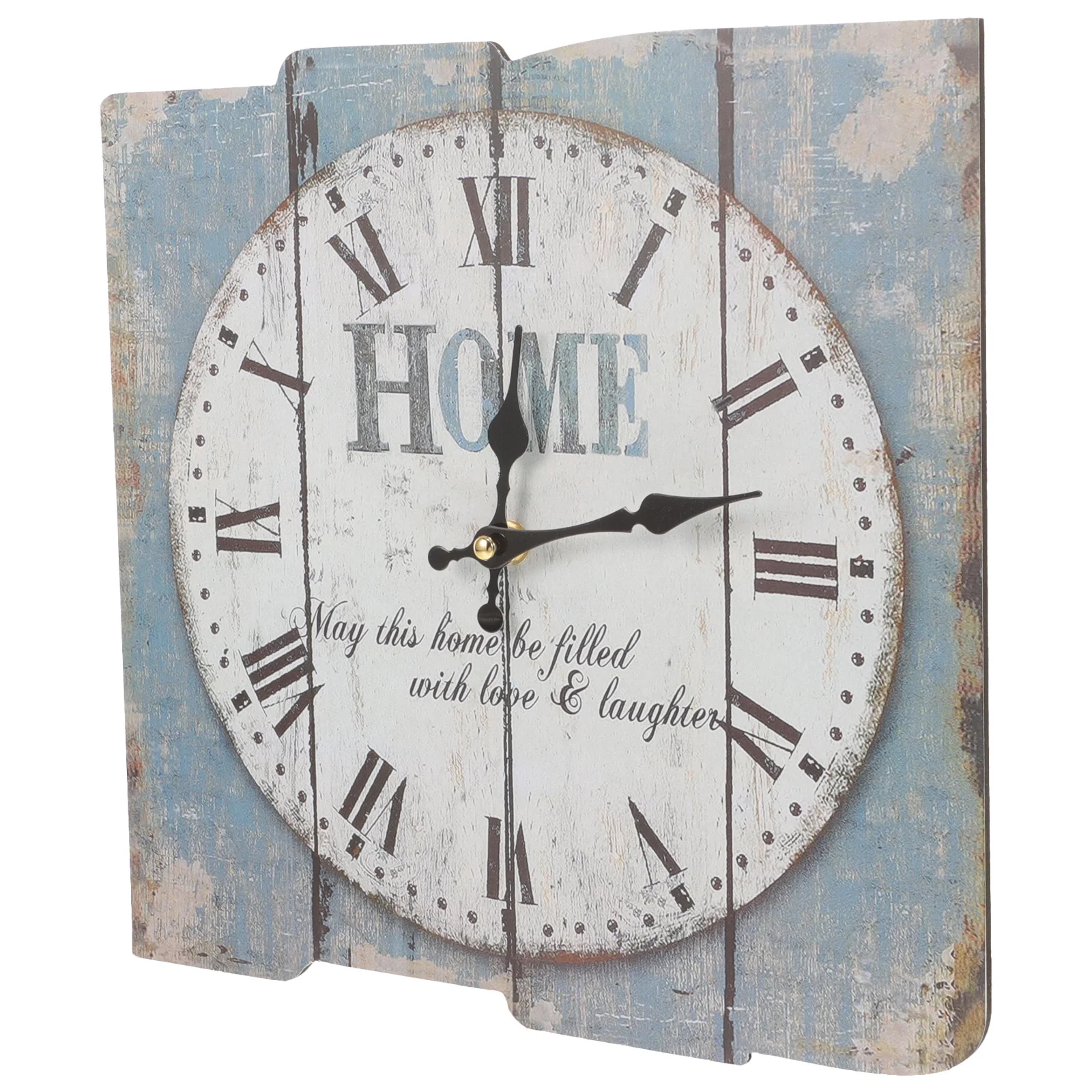 

Vintage European Clock Square Rustic Wooden Wall Clock Roman Numeral Numbers Shabby Chic for Kitchen Living Room Bedroom
