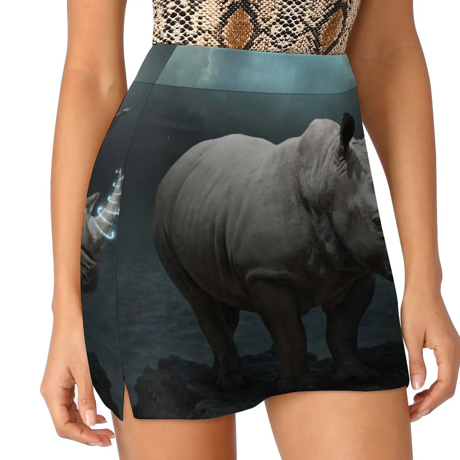 Power Is No Blessing In Itself Women's skirt Aesthetic skirts New Fashion Short Skirts Rhino Rhinocereos Save The Rhinos Rhino