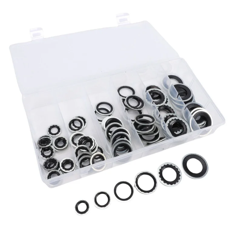 Gasket Seal Kit AC Compressor 85PCS Washers 6 Size Assortment Set ID 8mm To 175mm For AC System Repair