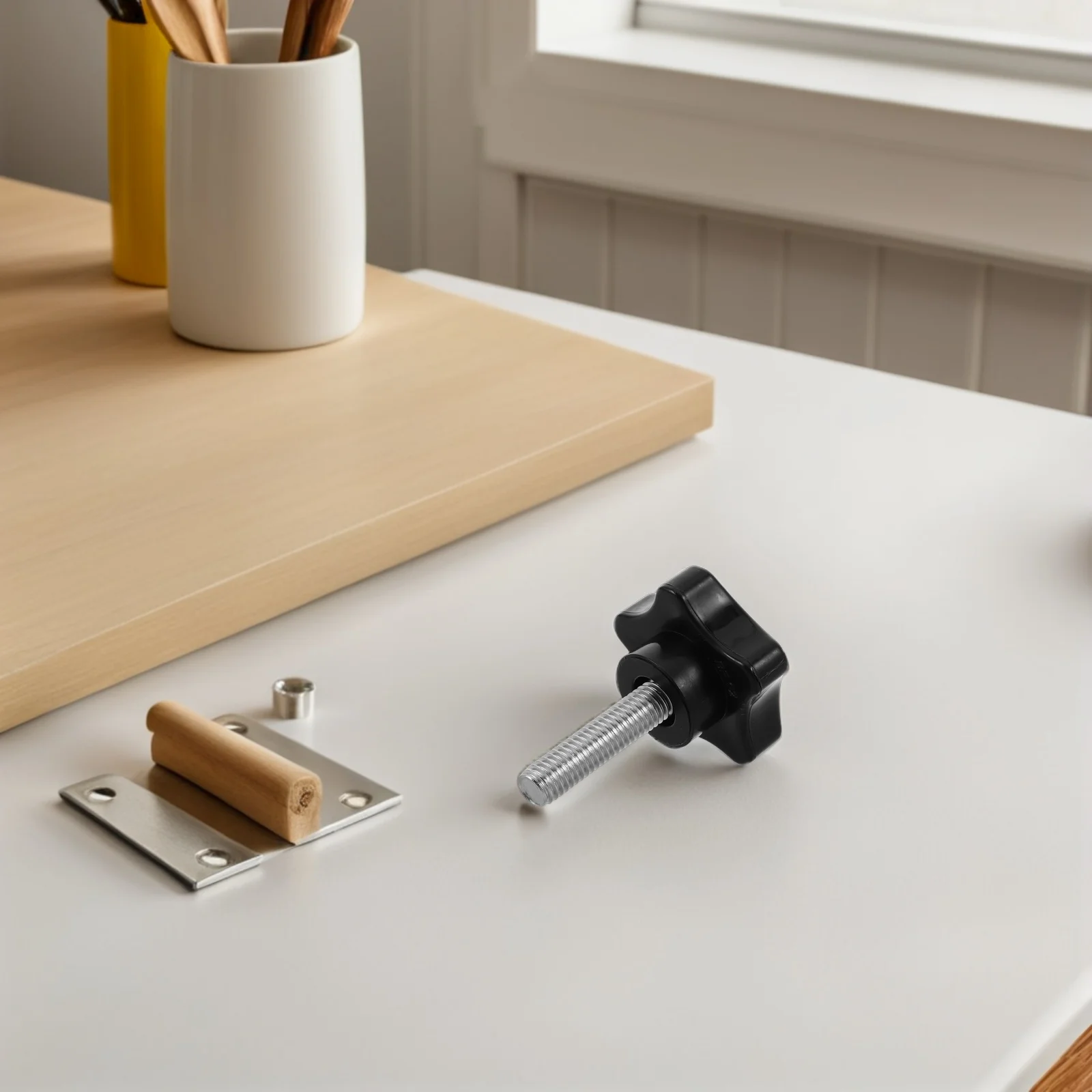 

6Pcs Threaded Star Knobs Wear Resistant Hand Twist Handle Replacement for Woodworking Jigs Lawn Mower Tools Umbrella Base Thumb