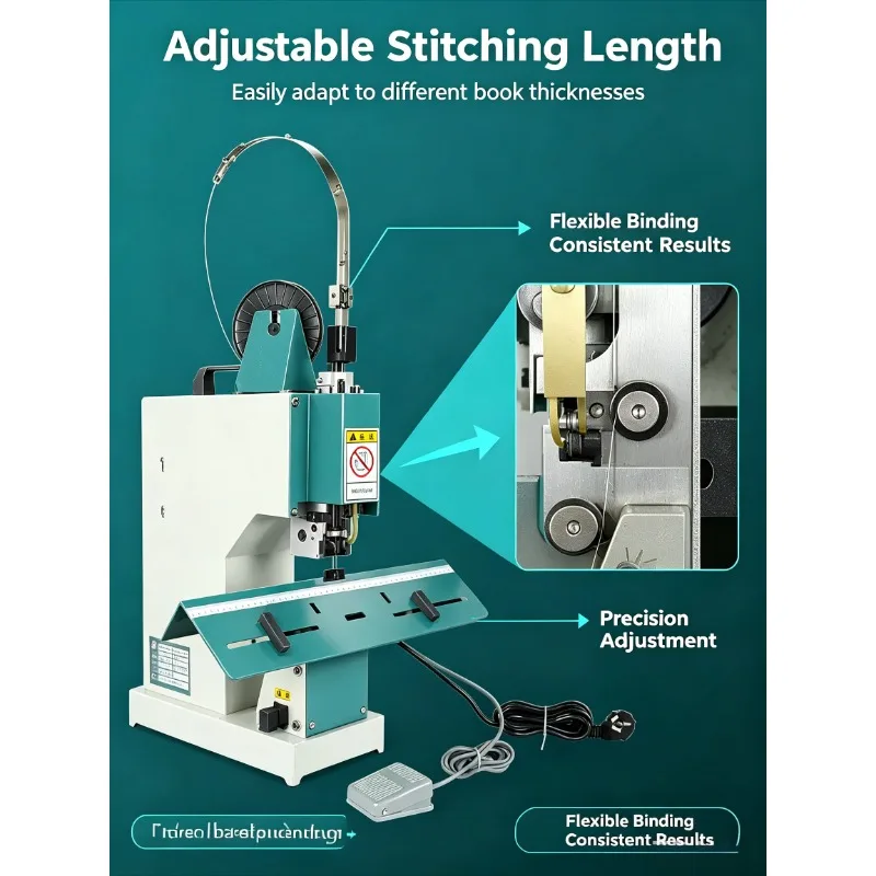 Electric Wire Stitching Machine M2000 Foot Pedal Extended Stapler for Flat Saddle Center Stitch Binding