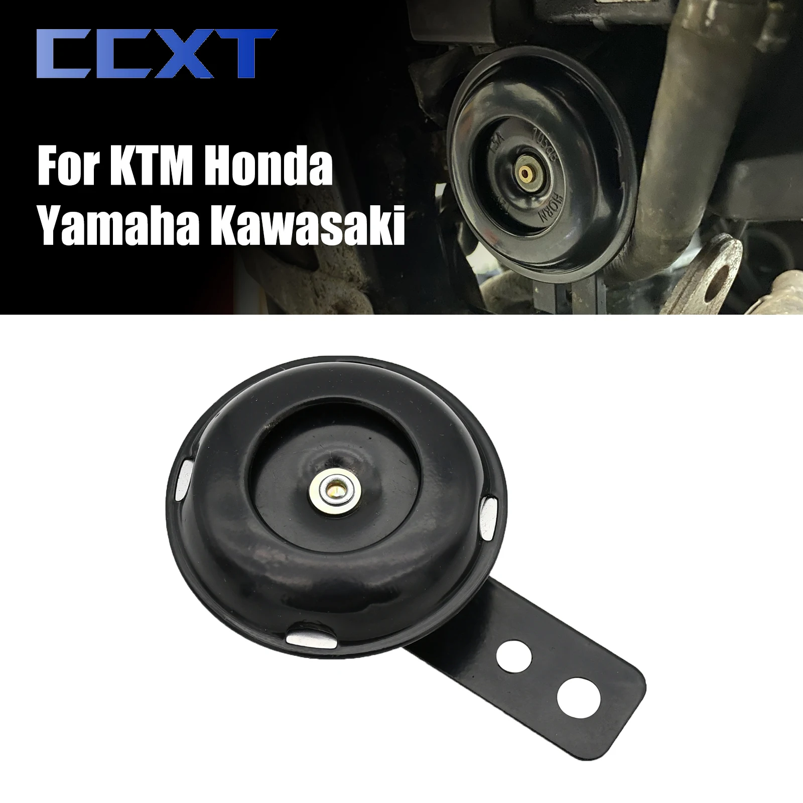 

Motorcycle Electric Horn 12V 1.5A 105db Waterproof Round Horn Speaker Suitable For ATV Scooter Bike Yamaha KTM Honda Universal