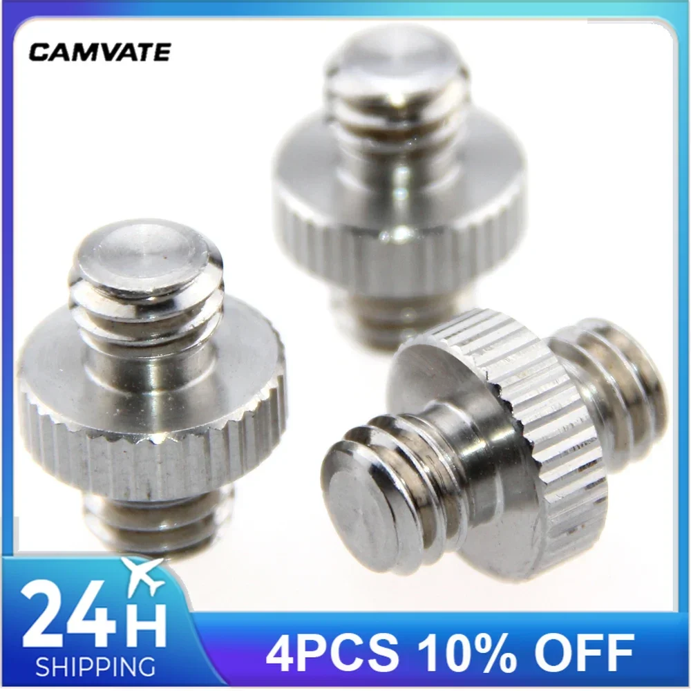 CAMVATE 3 Pieces Standard Double-ended Screw Adapter With 3/8