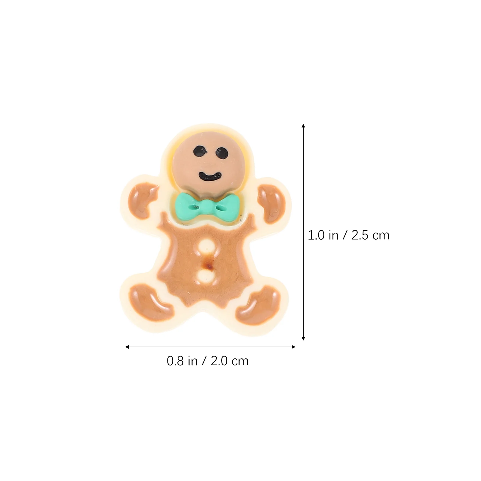 40 Pcs Christmas Accessories Simulation Gingerbread Man DIY Keychain Accessory Ornament Decorations Baby Resin Bulk Candy