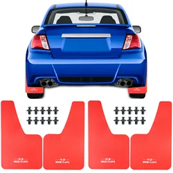 Set Car Auto RED Carbon Fiber Effect Splash Guards Mud Flaps Molded Mudguards Fender Cover Front Rear Accessories Van SUV