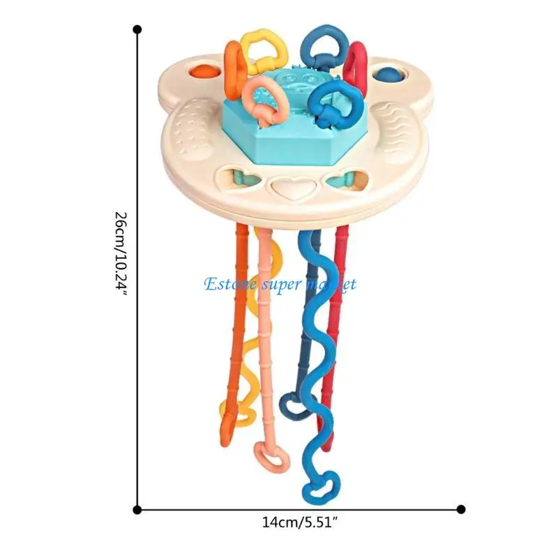 090b Pull String Rasseln Spielzeug für Baby Infant Bad Spielzeug Handshake Teether Music Bubble Education Toy Child Fine Motor