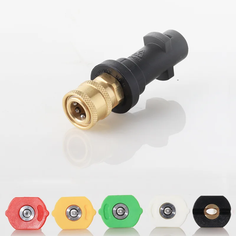 4000 PSI Highpressure Water Gun Quick Connect Adapter for Karcher  K2-K7 With 5 Sprayer Nozzles Attachment Kit Car Wash