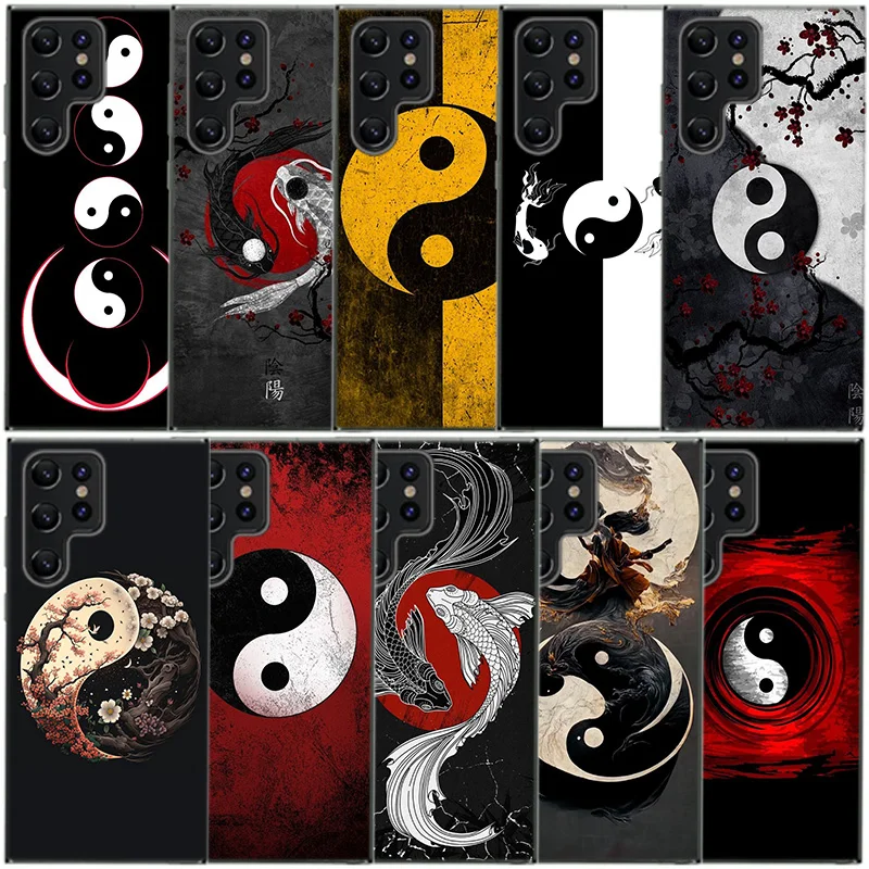 Eight Diagrams Taiji Yin Yang Clear Phone Case For Samsung Galaxy S20 S21 S23 FE S22 Plus S24 Ultra S10 S10E S9 S8 Soft Back Cov