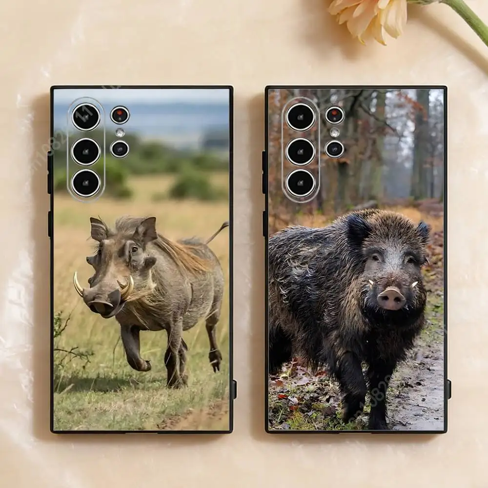 Wild Boar Sus Scrofa Phone Case for Samsung Galaxy S21 22 Ultra Plus S23 S24 FE Lite S25 26 30 Fundas Matte