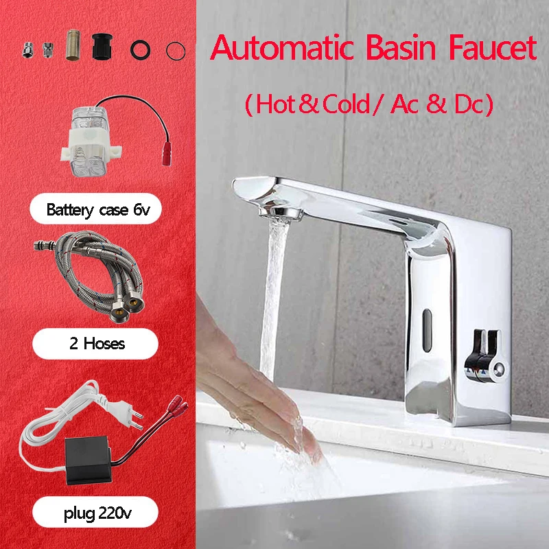 Automatic Hands Electric Touchless Bathroom Sensor Faucets Water Saving Mixers Sensor Tap Battery Power Kitchen Water Tap